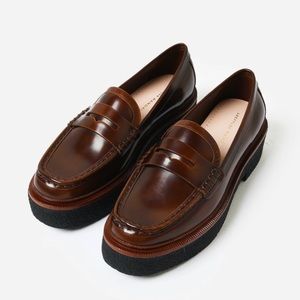 Loeffler Randall Rikki Brown Platform Loafers 5